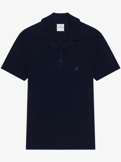 Courrèges Camisa polo canelada