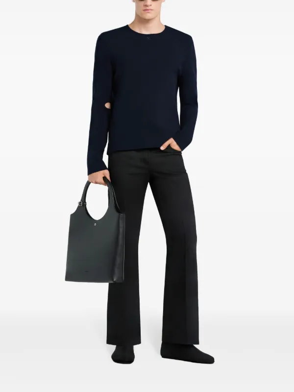 Courrèges cut-out Knit Sweater | Blue | FARFETCH SG