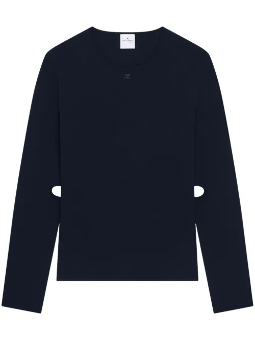 Courrèges pull à découpes - Bleu - Courrèges - Modalova