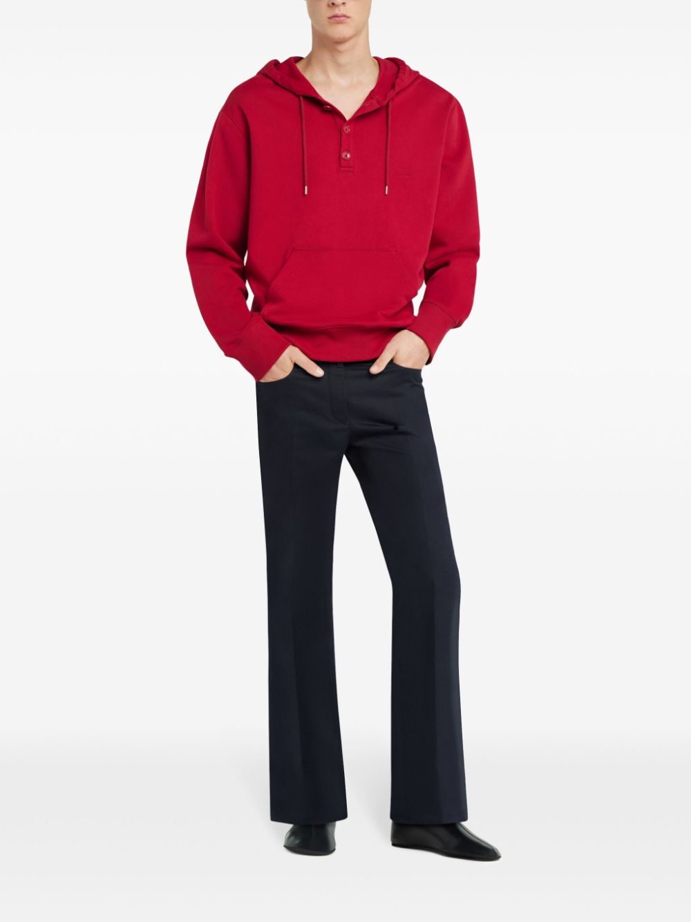 Courrèges Hoodie met knopen - Rood