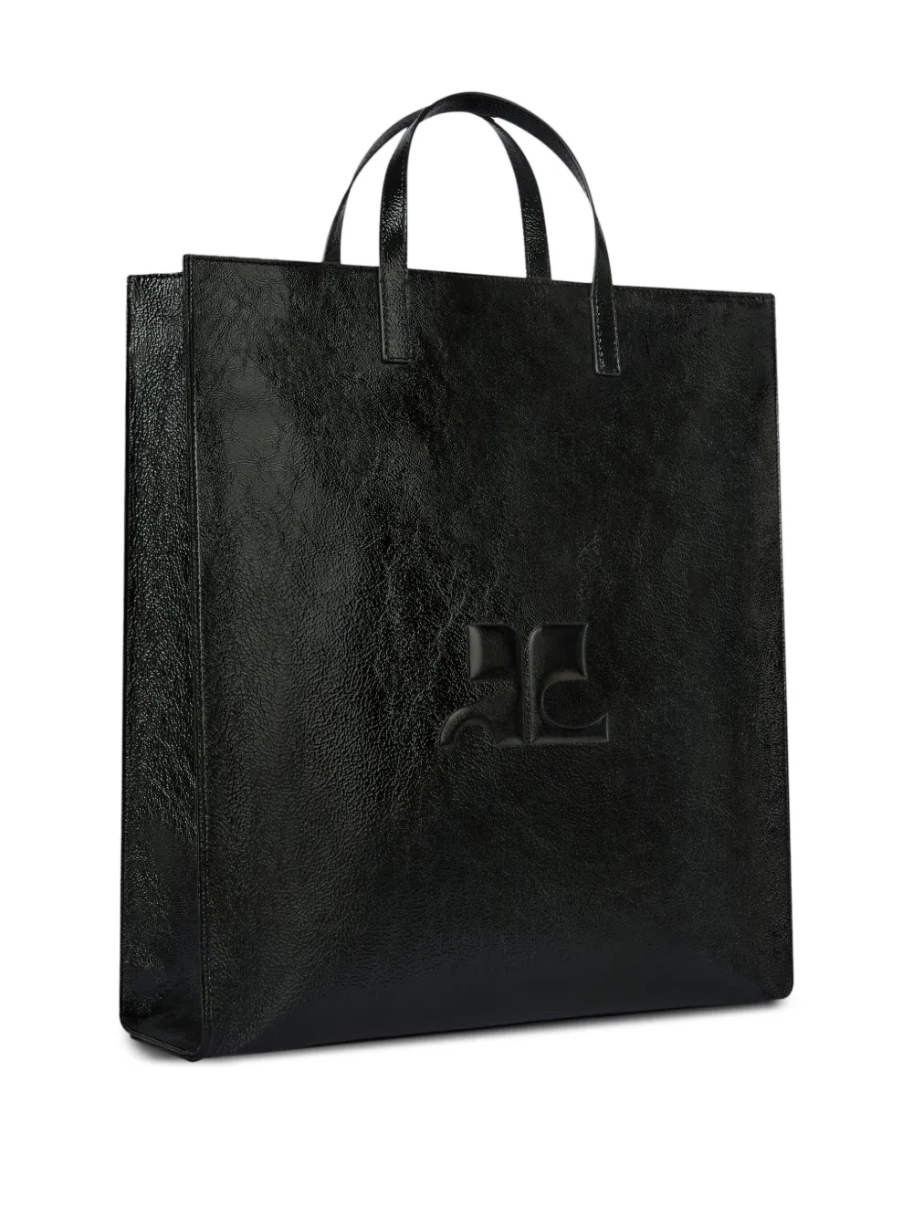 Shop Courrèges Naplack Tote Bag In Black