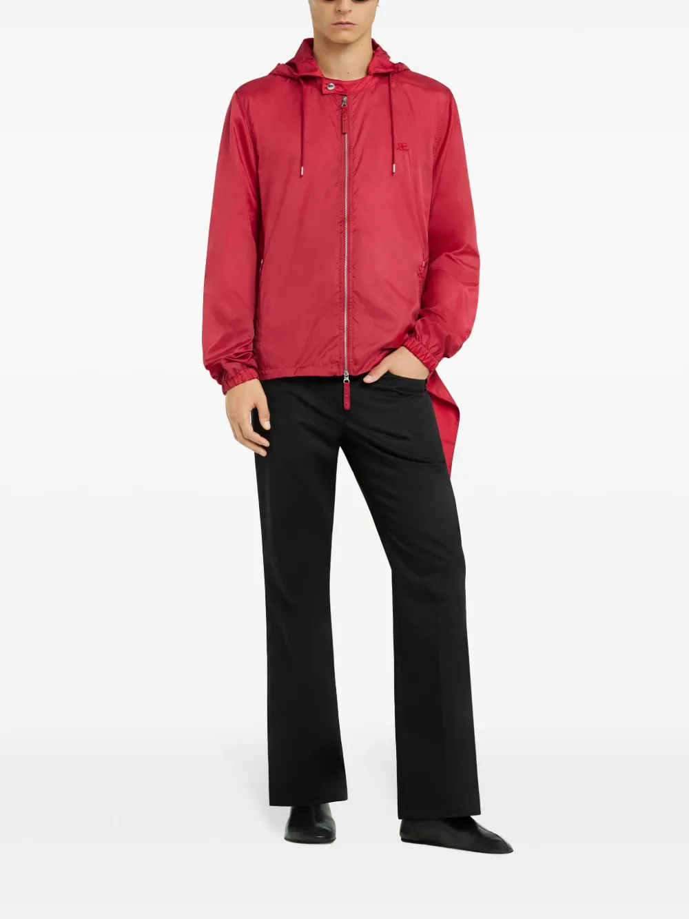 Courrèges Windjack met capuchon - Rood