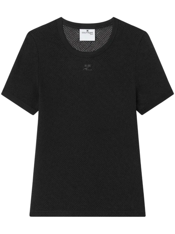 Courrèges Mesh T-shirt in Black