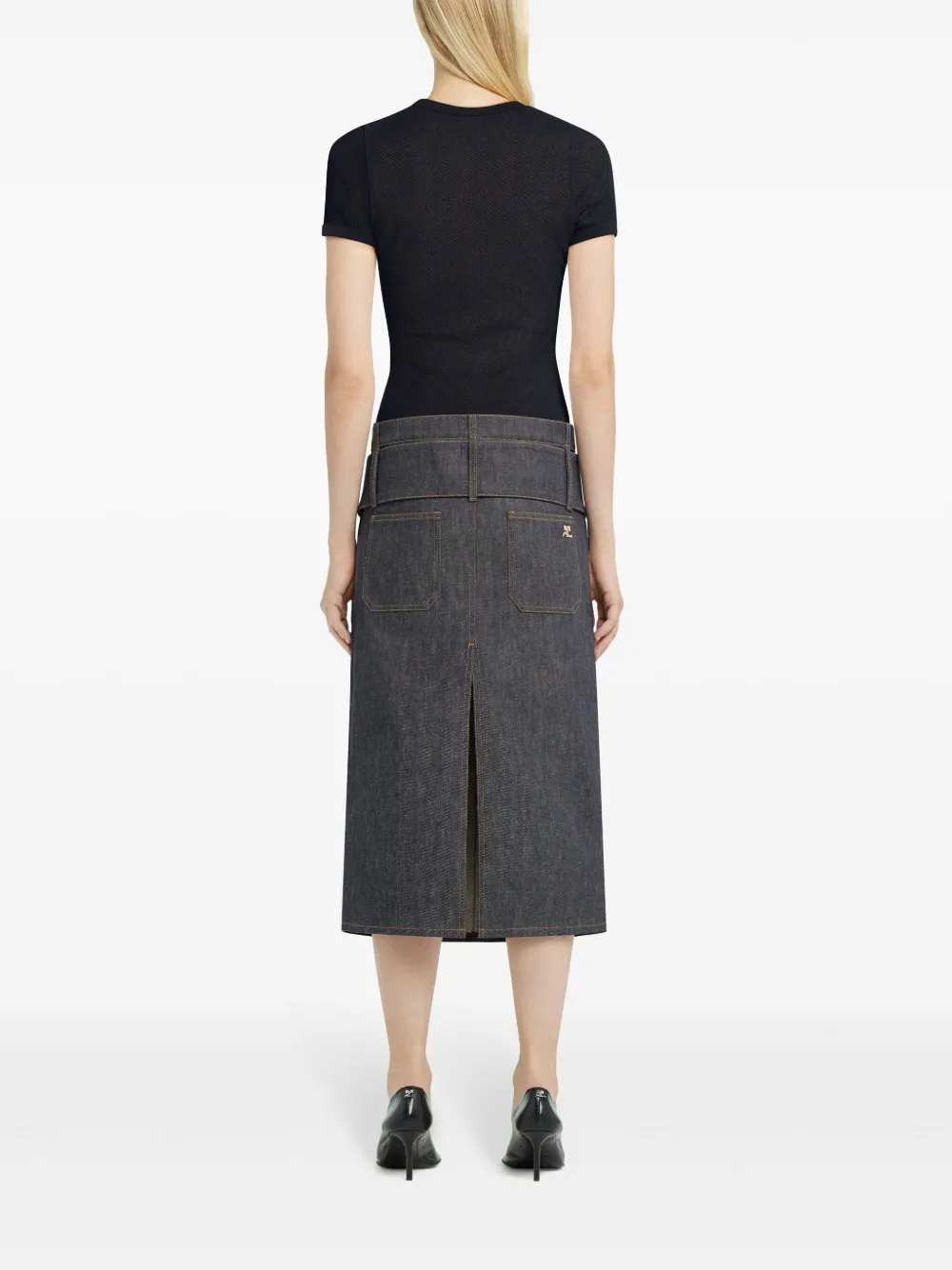 Courrèges Mesh T-shirt Zwart