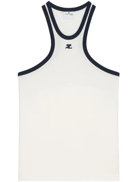Courrèges camiseta scuba con ribete en contraste