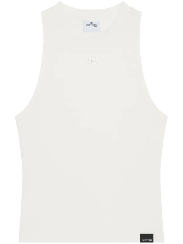 Courrèges Fitted Tank Top in White