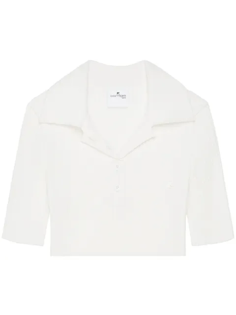 Courrèges knitted cropped polo top