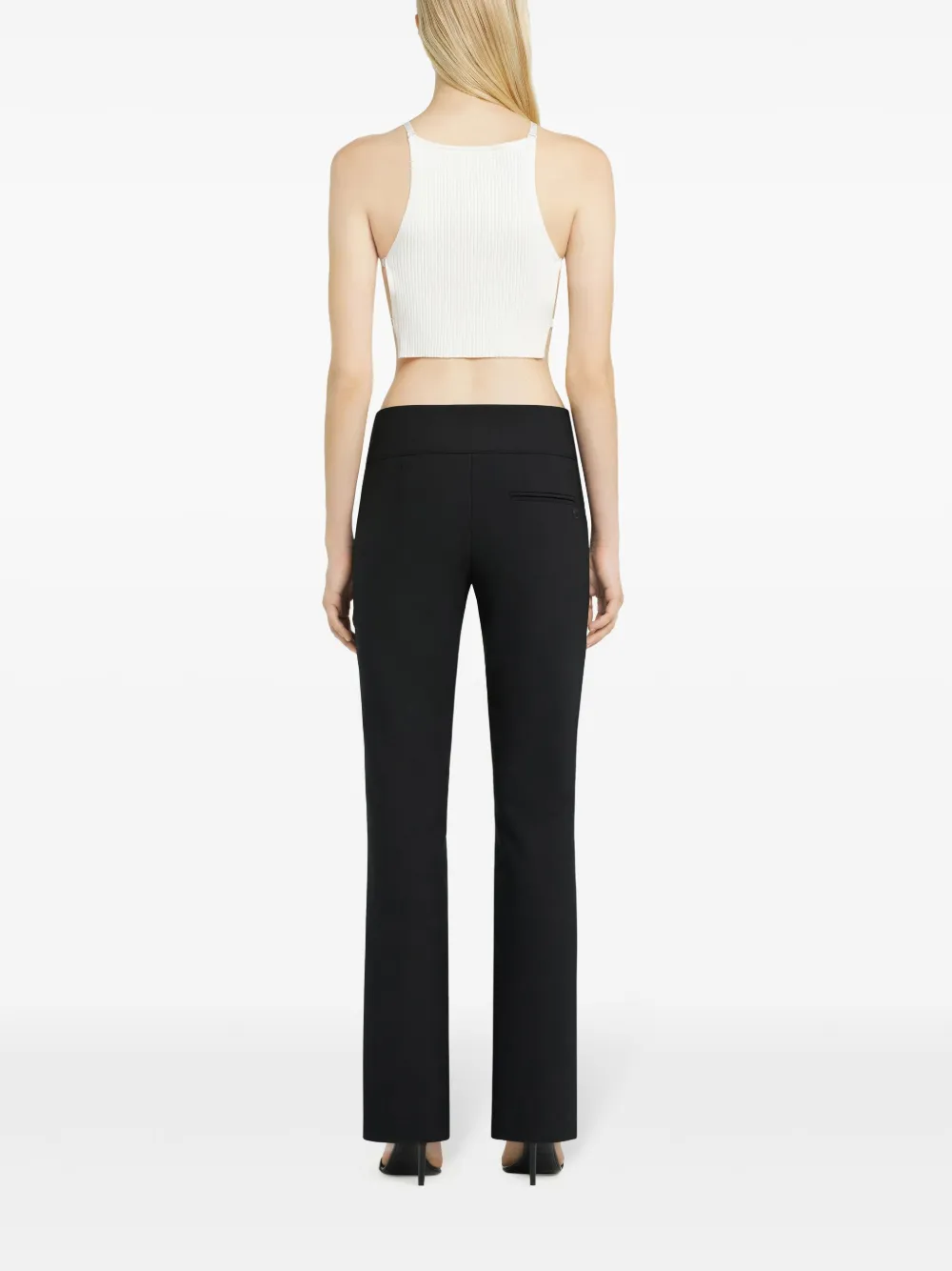 Shop Courrèges Ribbed-knit Crop Top In 白色