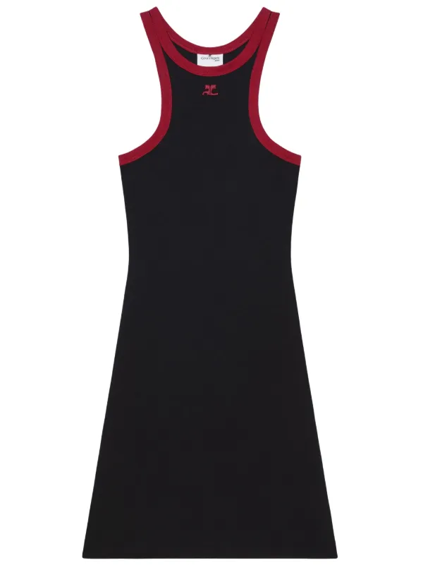 Courrges Cotton Scuba Dress | Black | FARFETCH