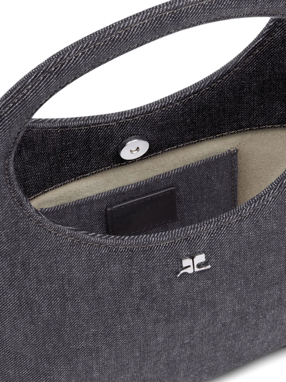 Shop Courrèges Holy Denim Tote Bag In Grey