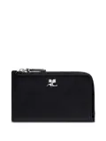 Courrèges leather zipped card holder - Black