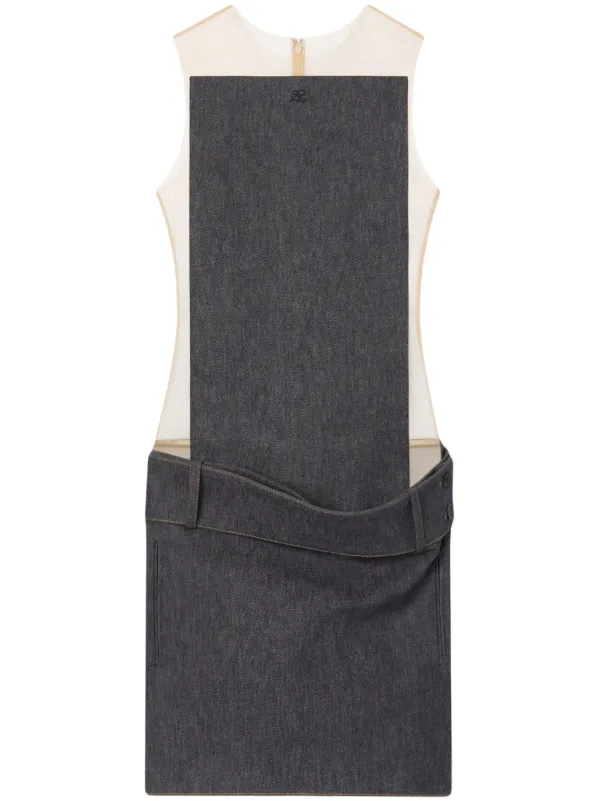 grey denim mini dress Women's Denim mini dress with lightweight skirt | Grey