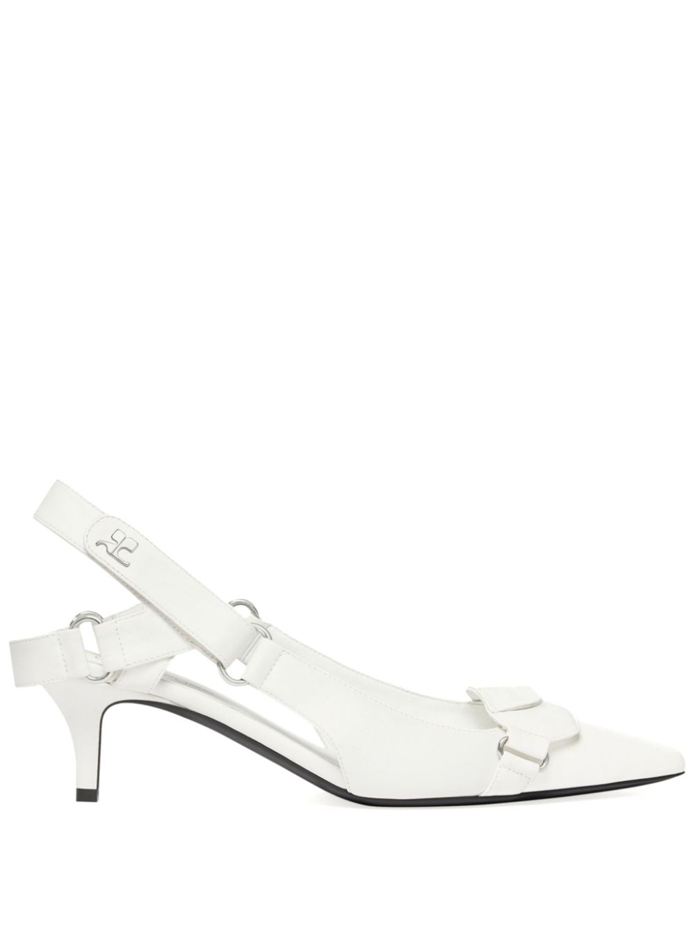 Courrèges Racer slingback pumps White