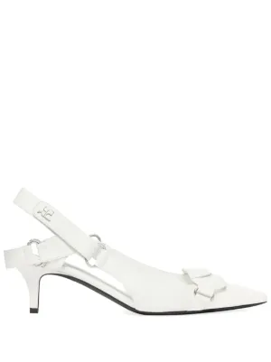 Prada レザースリングバックパンプス | ホワイト | FARFETCH JP