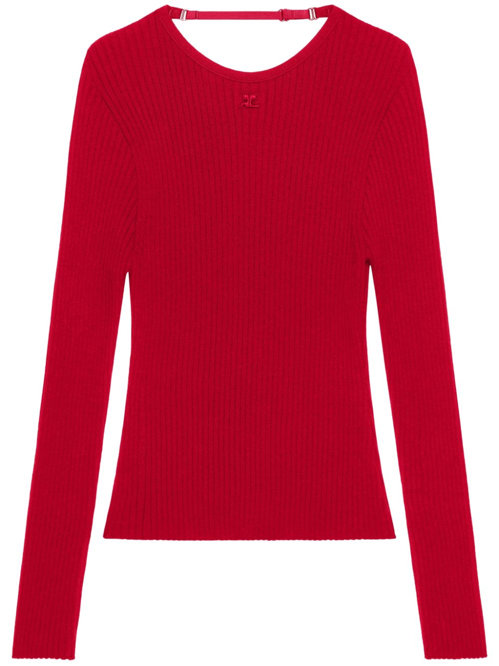 Courrèges lingerie-detail sweater - Red