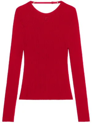 Courrèges リブ編みタートルネックセーター レッド Courrèges タートルネック セーター | レッド | FARFETCH JP