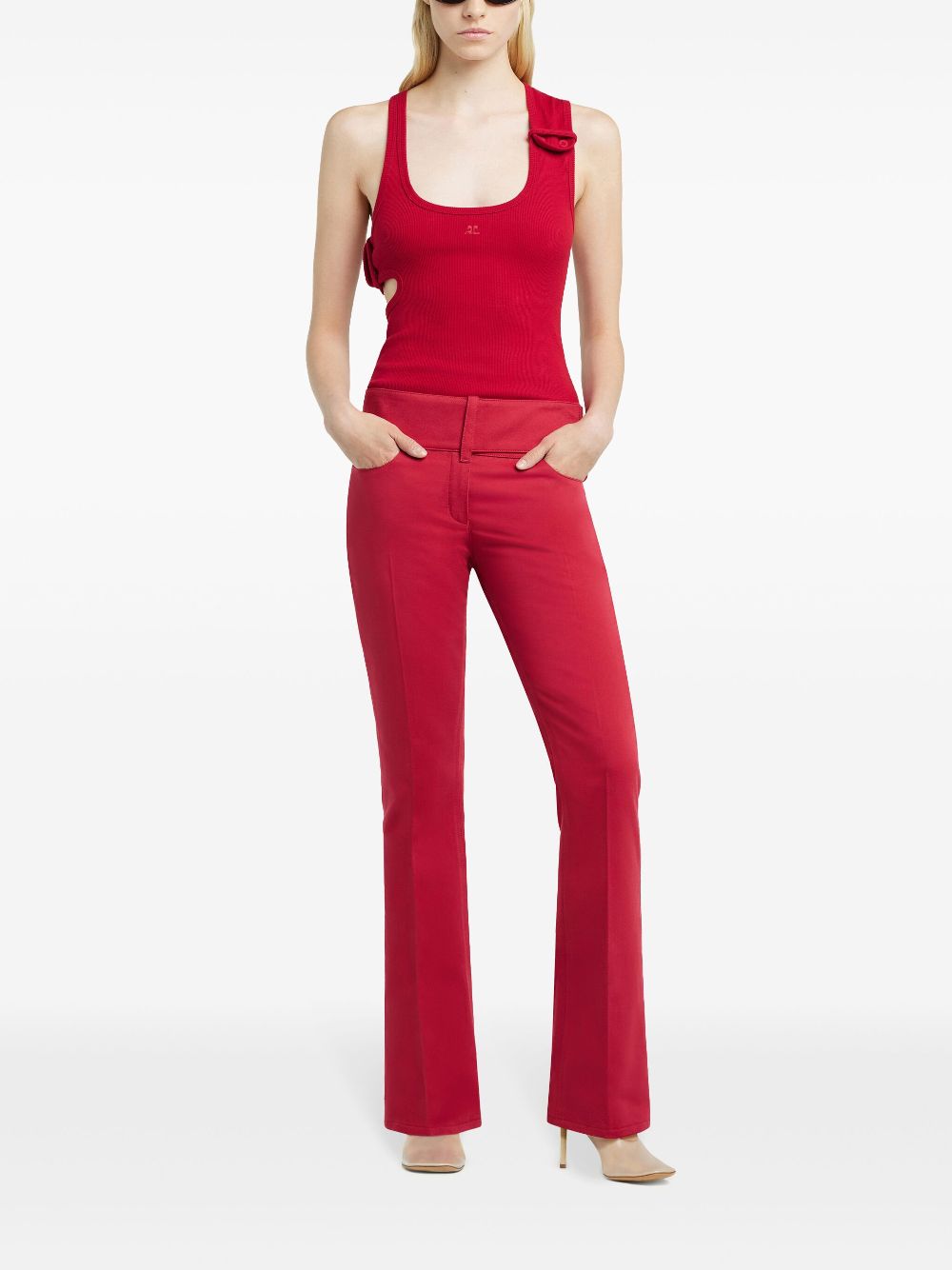 Courrèges Bootcut broek - Rood