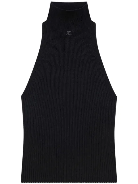 Courrèges ribbed mock-neck tank top