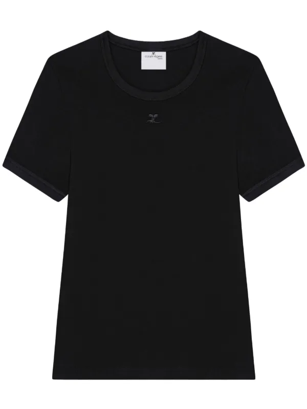 【関税込み】Courreges グレー＆ブラック Heritage Tシャツ クレージュ courreges Courreges Tシャツ 125JTS017JS0203