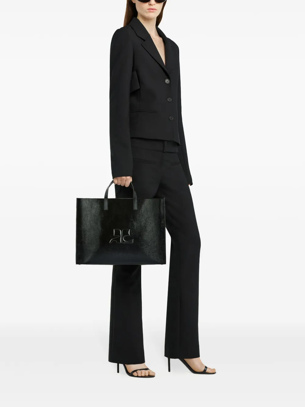 Shop Courrèges Heritage Tote Bag In Black