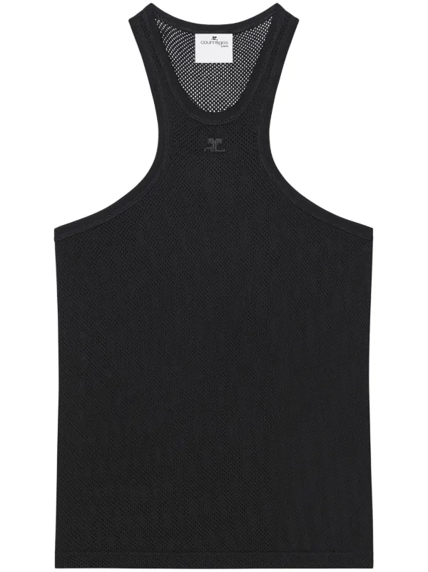 Courrèges Mesh Tank Top in Black