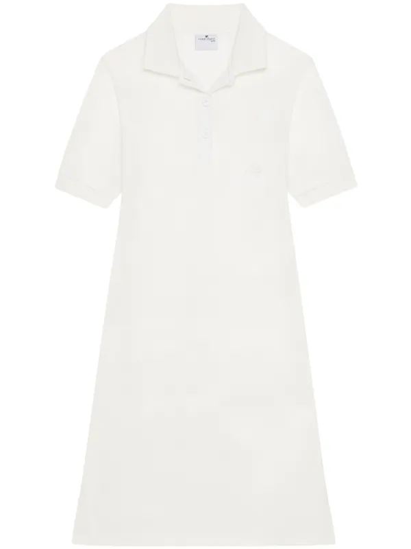 Courrèges Piqué-cotton Polo Dress in Neutrals