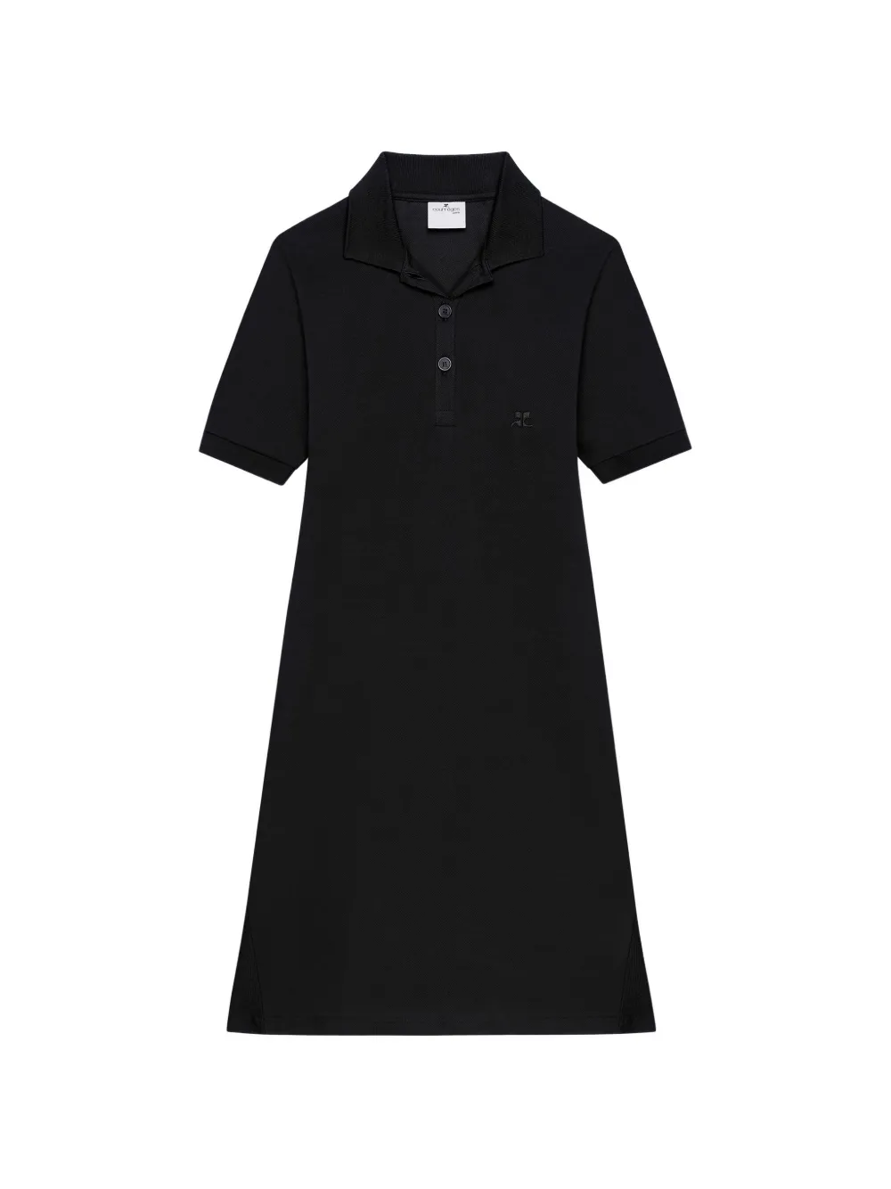 Courrèges Abito corto stile polo - Nero
