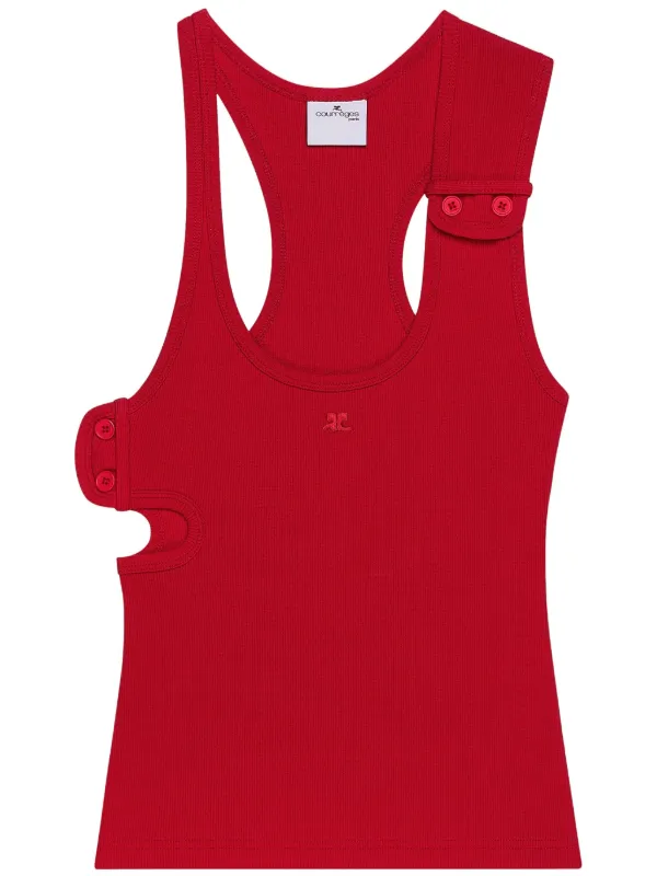 courrèges リブ編みタンクトップ S ダークレッド Courrèges 90's リブ タンクトップ | レッド | FARFETCH JP