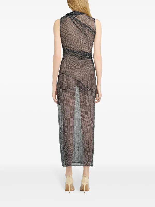 draped mesh dress Draped Mesh One Shoulder Mini Dress