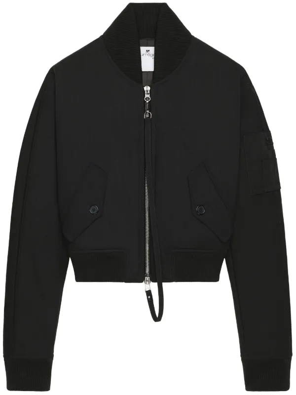 Courreges ボンバージャケット Courrèges クロップド ボンバージャケット | ブラック | FARFETCH JP