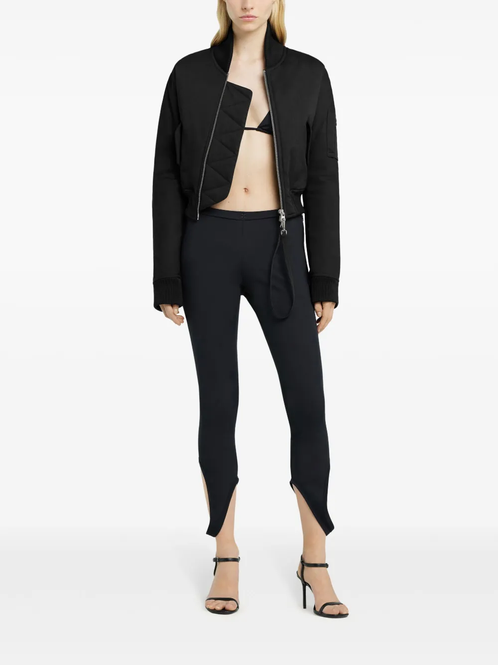 Courrèges Cropped bomberjack - Zwart