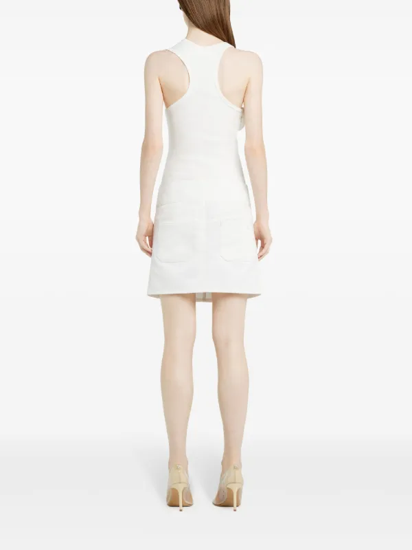 美品　クレージュ ロゴ リブ編み ホワイト タンクトップ courreges（クレージュ） タンクトップ FITTED TANK TOP