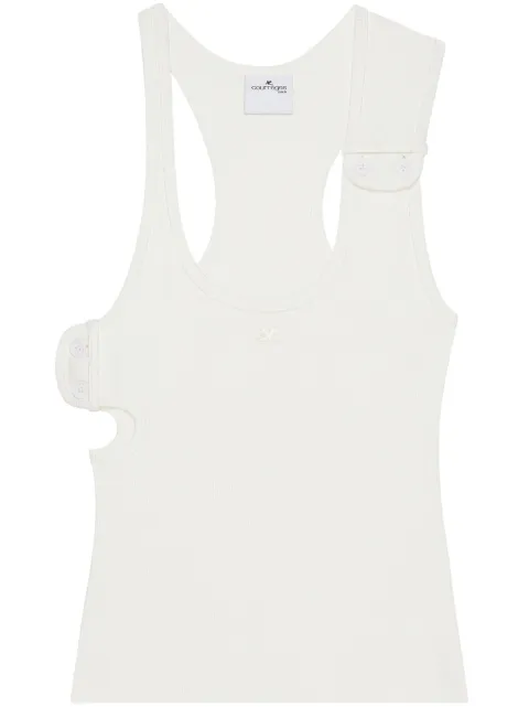 Courrèges camiseta tejida de canalé 90's