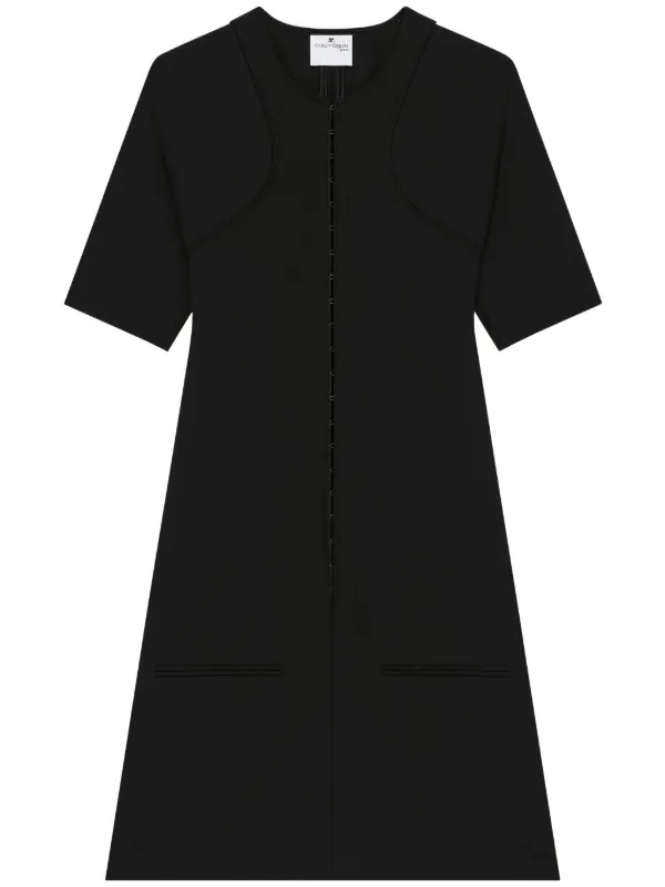 COURREGES クレシュ ノスリフ Aライン ミニトレス 【関税込】 Courrèges Aライン ミニドレス | ブラック | FARFETCH JP