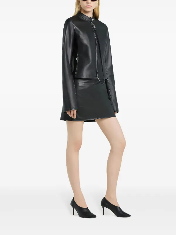 COURREGES クレシュ ヘリテシ ヒニ ミニスカト 【関税込】 Courrèges Heritage レザーミニスカート | ブラック | FARFETCH JP