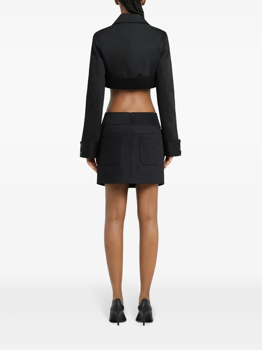Courrèges Cropped jack verfraaid met logo Zwart