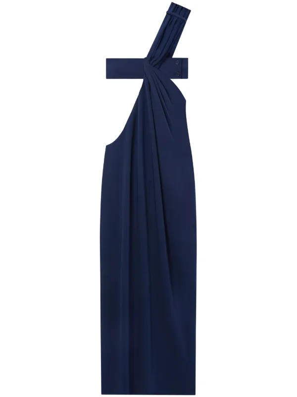 Twisted Draped Dress - Blue - 36 - Courrges