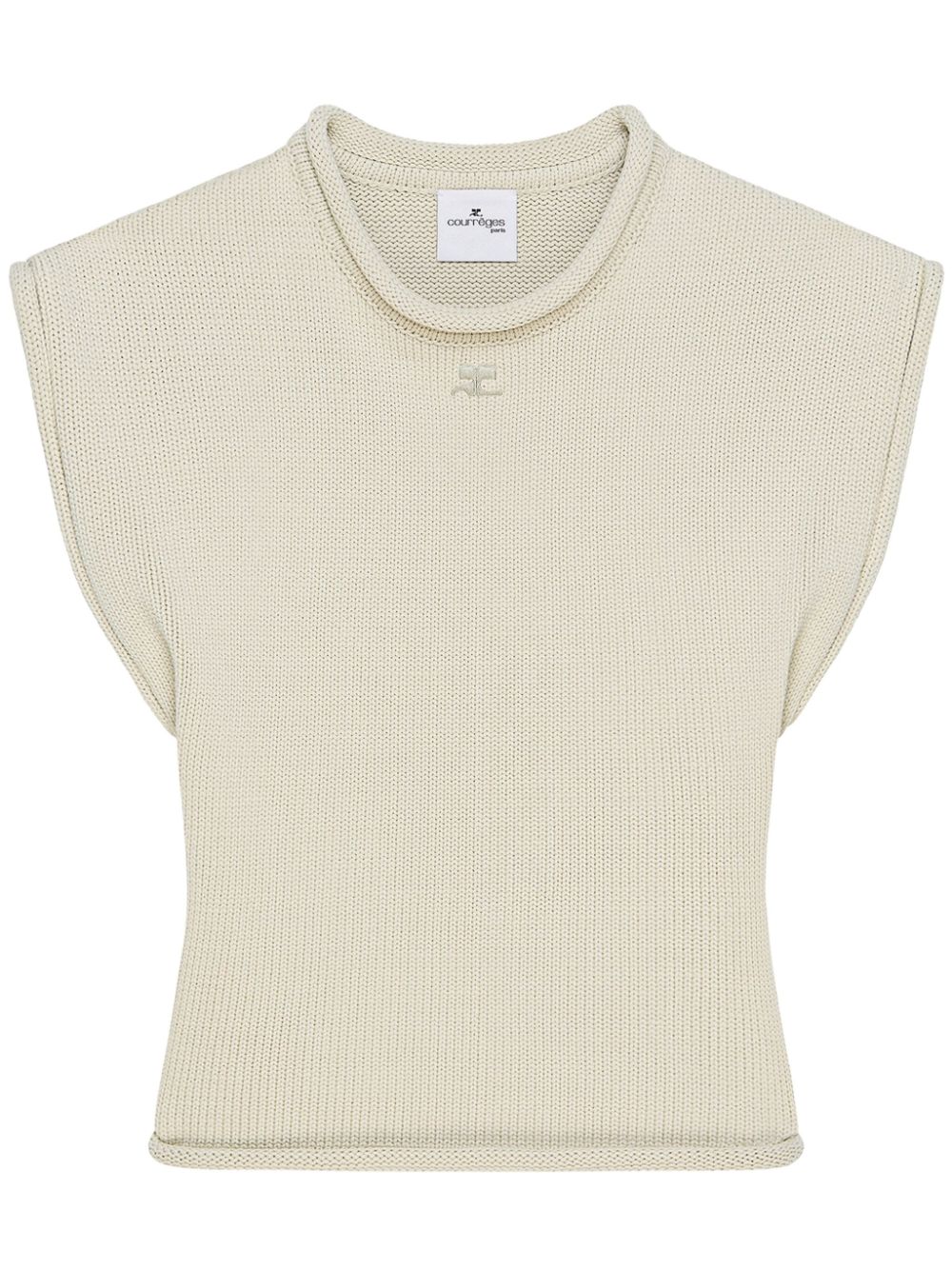 Courrèges cropped sleeveless knitted top