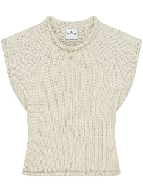 Courrèges cropped sleeveless knitted top