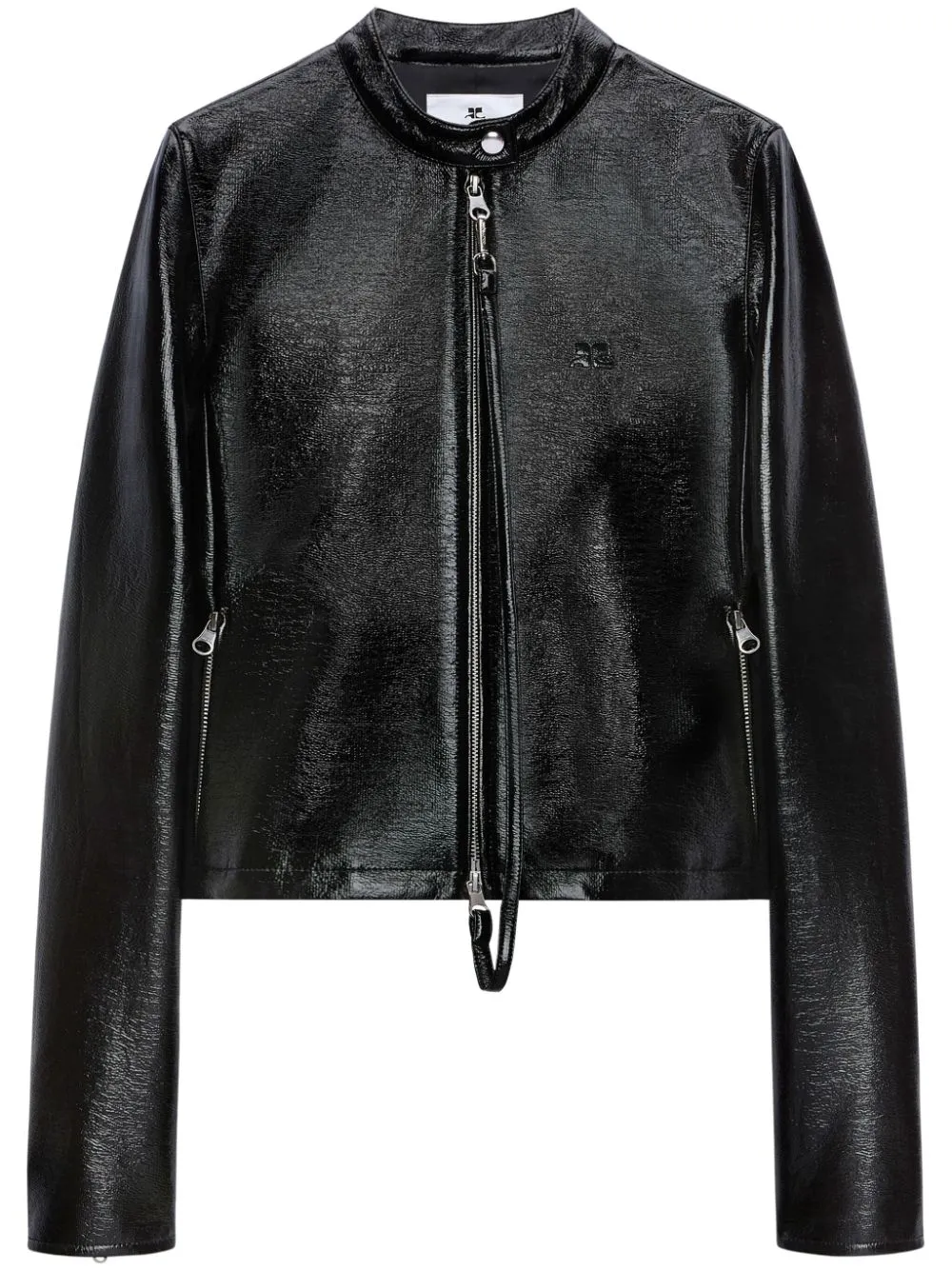 Shop Courrèges Vinyl City Jacket In Black