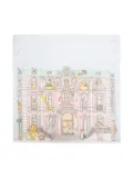 Atelier Choux Monceau Mansion-print blanket (99cm x 95cm) - Blue