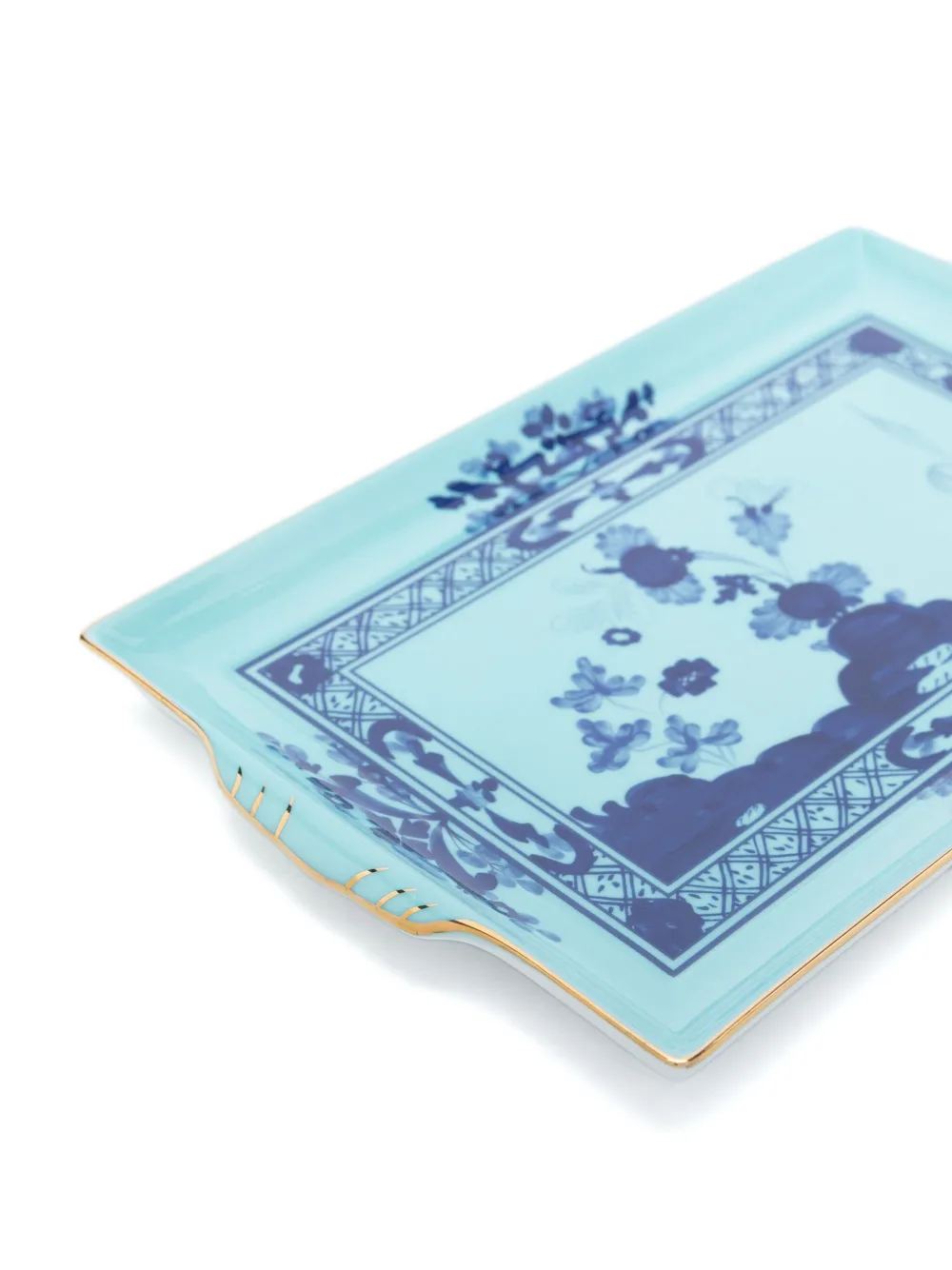 Ginori 1735 Iris Rectangular Tray (25cm X 15cm) In Blue