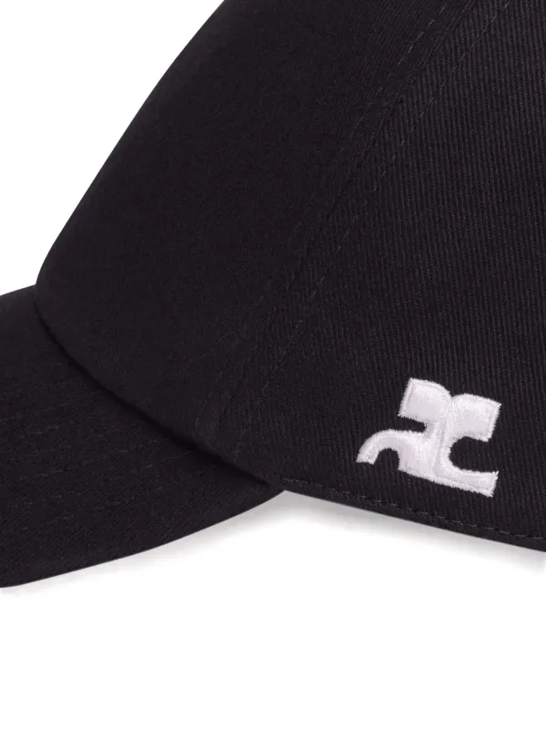 Courrèges Signature Cap - Courreges - Cotton - Black | Black | FARFETCH UK