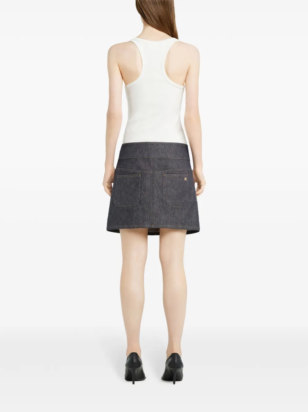 Image 3 of Courrèges Minigonna denim con cintura