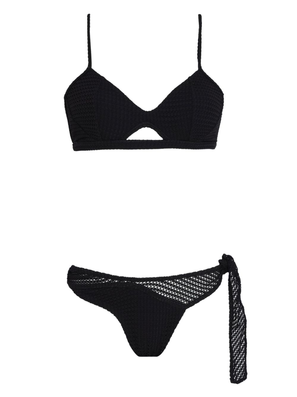 Amir Slama x Jade Picon bikini met wafel-effect Zwart