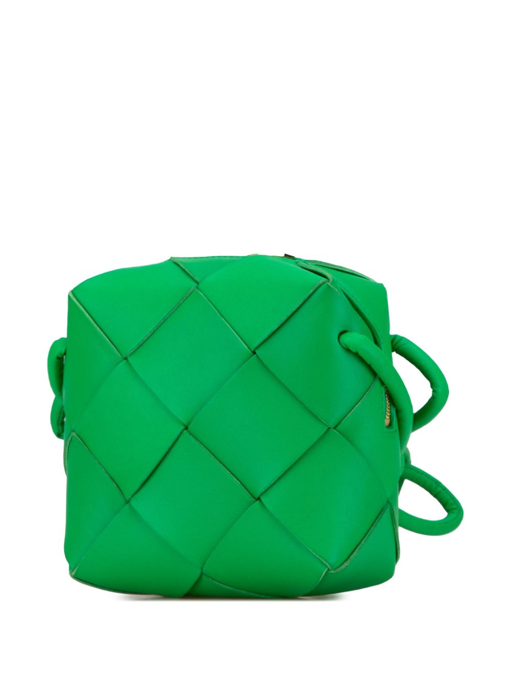 Bottega Veneta Pre-Owned 2012-present Mini Lambskin Intrecciato Cassette Camera crossbody bag - Green