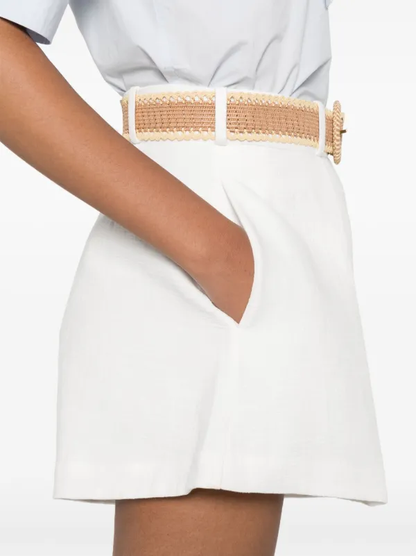 ZIMMERMANN Acacia Tuck Shorts | White | FARFETCH GE
