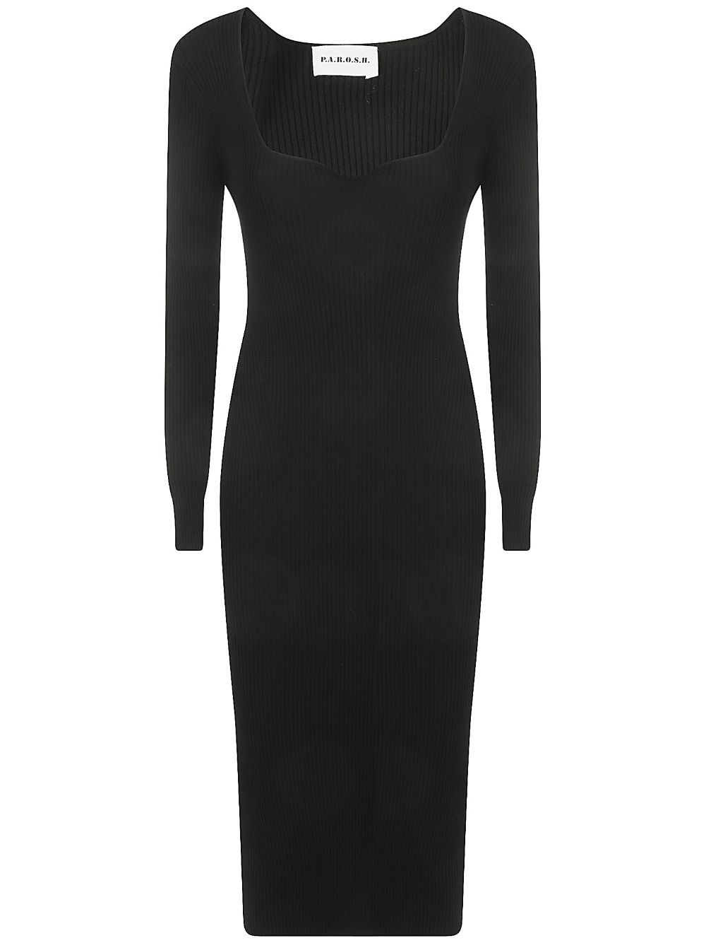 P.A.R.O.S.H. ribbed-knit midi dress – Black