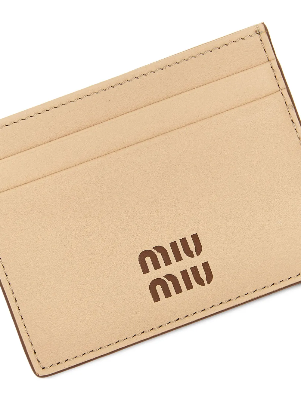  Miu Miu Logo-print Cardholder - Neutrals 