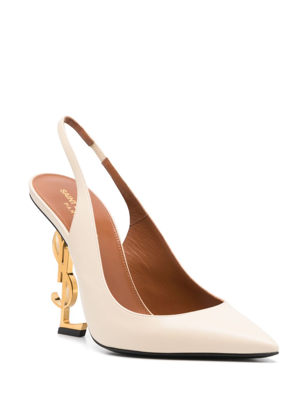 Saint Laurent Pre-Owned Opyum slingback pumps van lakleer - Beige